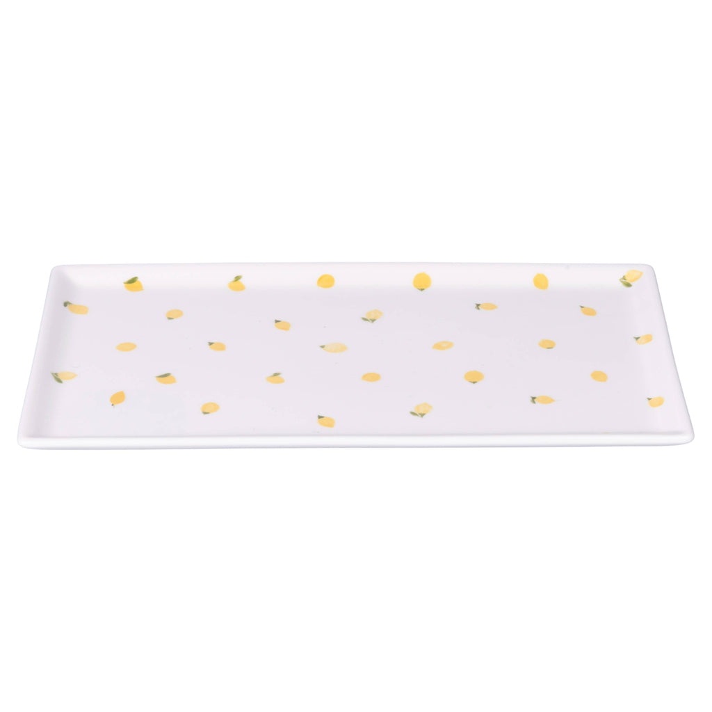 Plato rectangular Fruit Life con decoración de limones pequeños , 31,5 x 16,5 cm