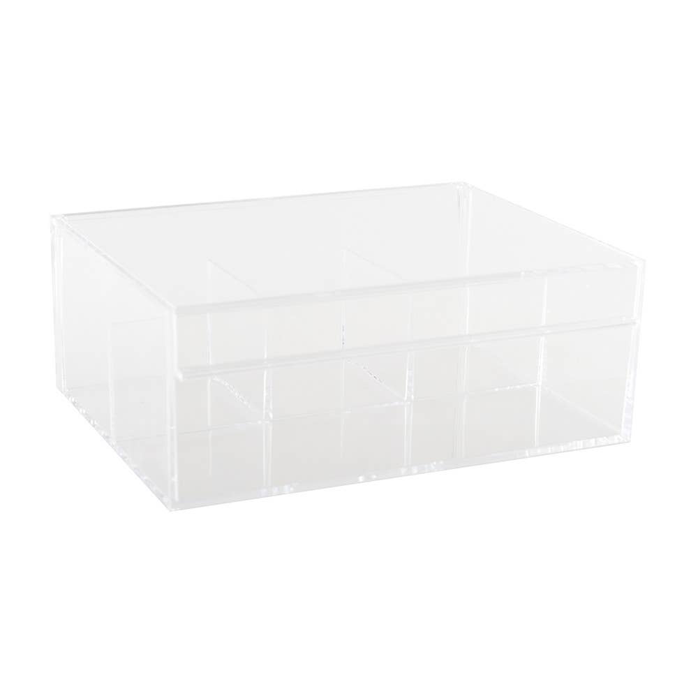Caja para té con 4 compartimentos 21,6 x 16,8 x 8,5 cm