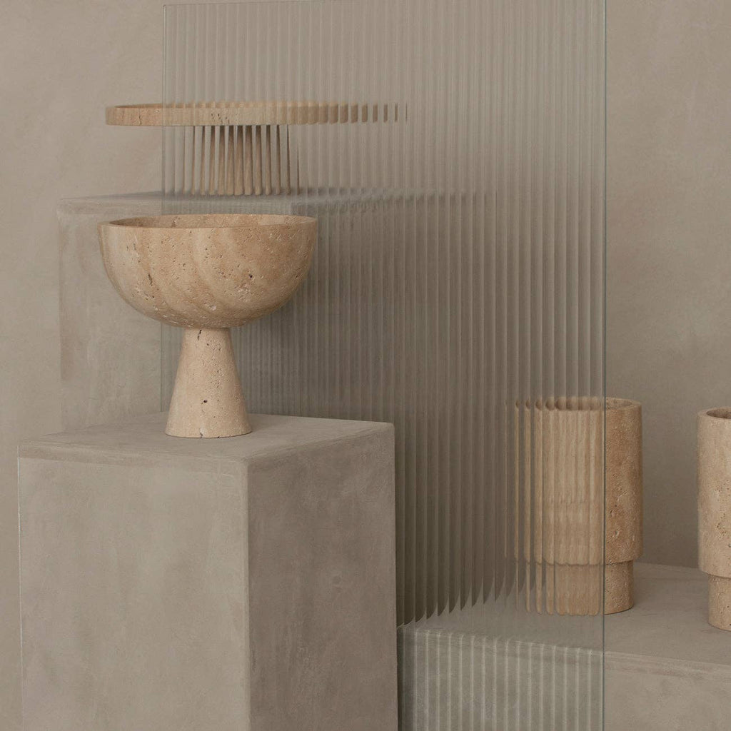 Cuenco Pedestal de Travertino