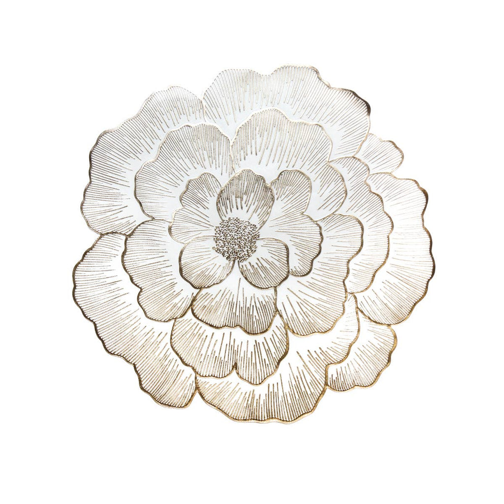 Bajo Plato Flor Dorada