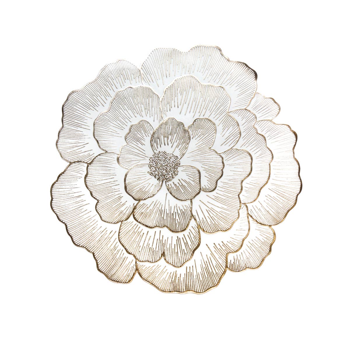 Bajo Plato Flor Dorada