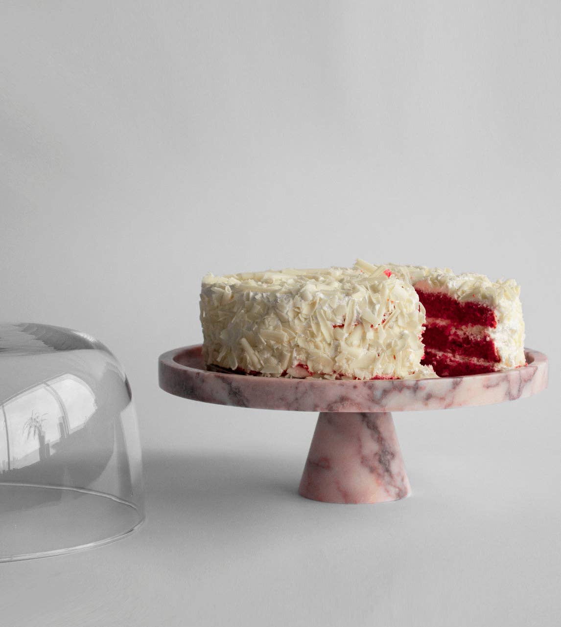 Soporte para pastel de mármol rosa