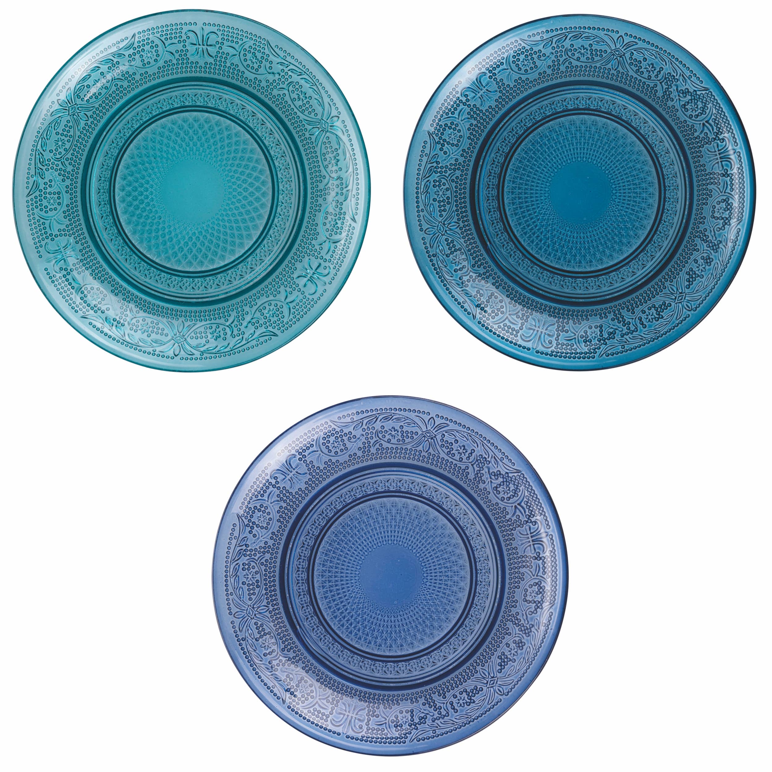 Set de 6 platos para pan Imperial Ocean de vidrio, 15 cm, set de 3 colores surtidos