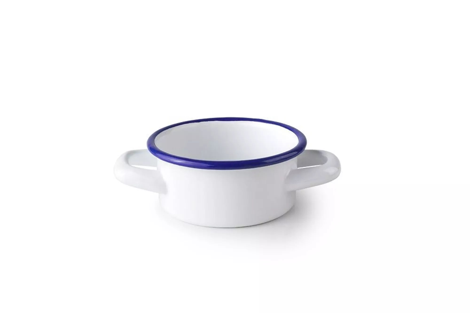 Cazuelita Blanca - 10 x 5 cm - Acero Esmaltado Vitrificado - Estilo Vintage - Artesanal