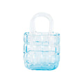 Jarrón Bolso Acolchado Azul Transparente 19x10x27cm