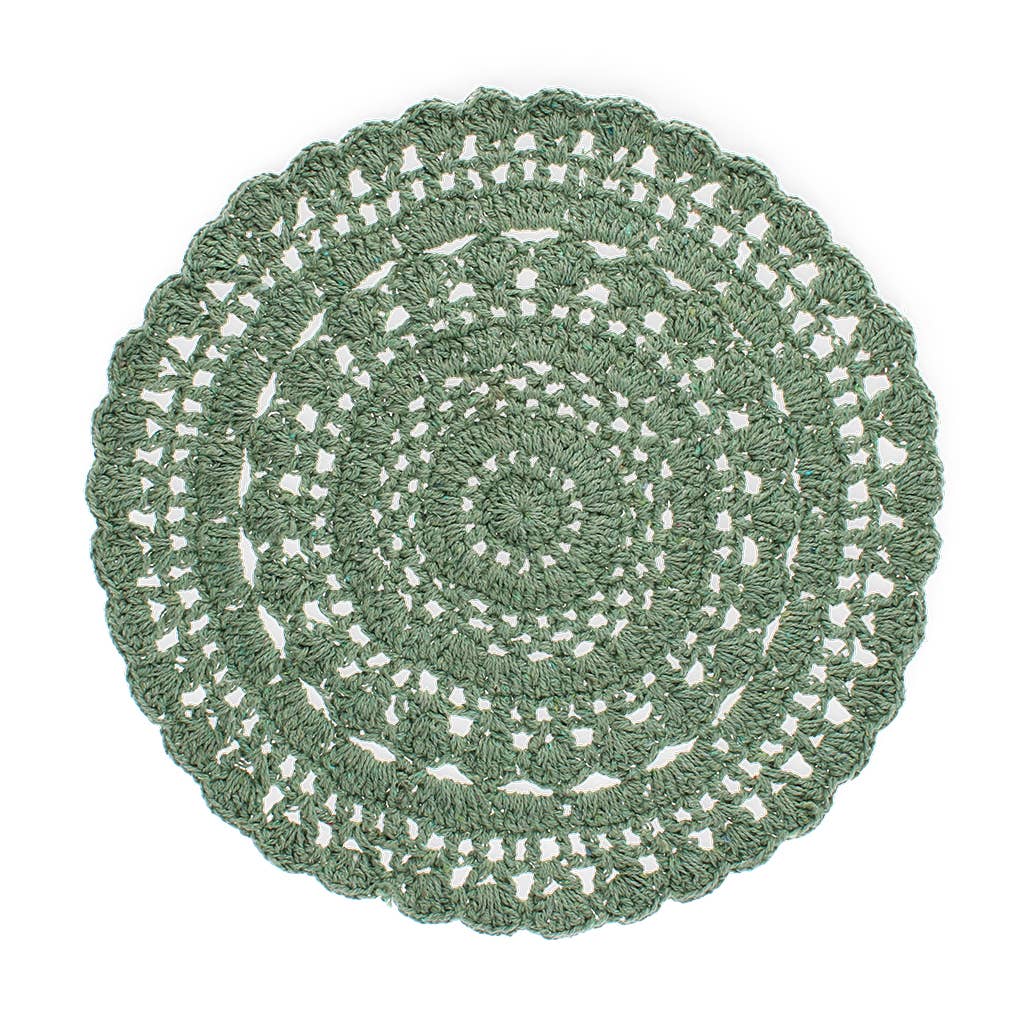 Mantel individual de ganchillo - Verde