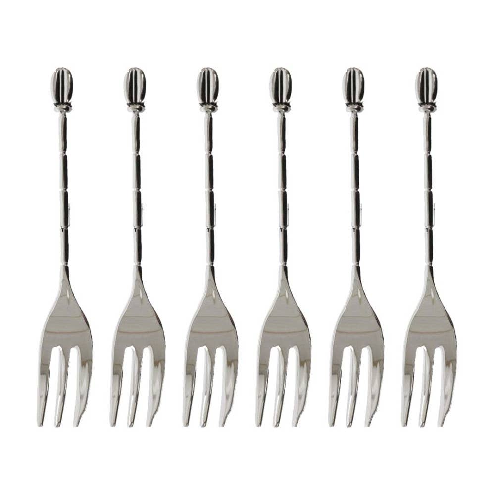 Juego de 6 tenedores para pastel – Diseño grano de café