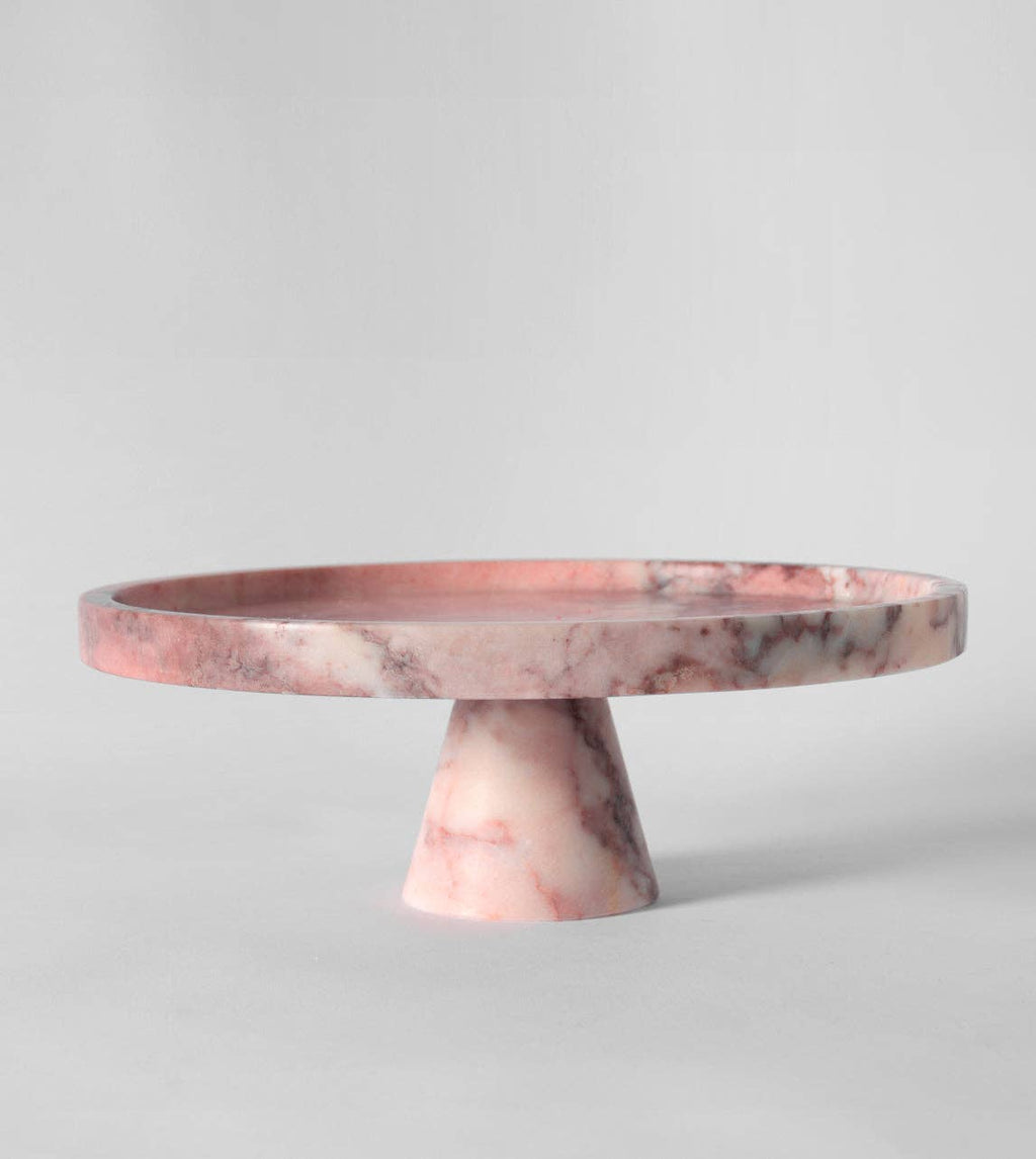 Soporte para pastel de mármol rosa