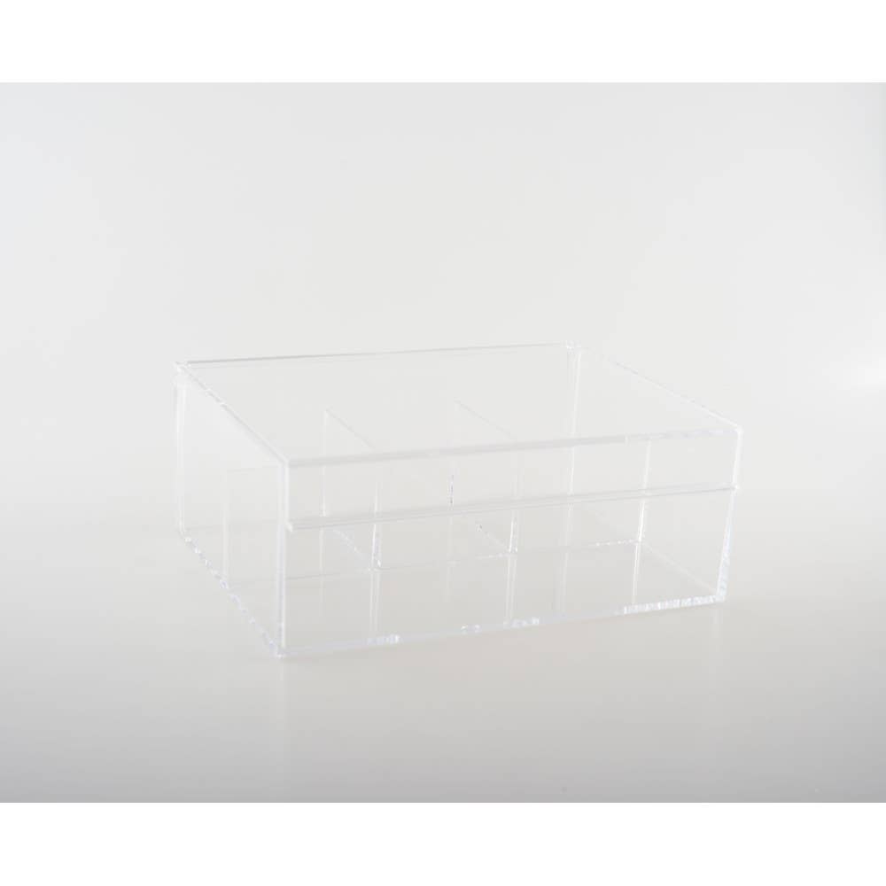 Caja para té con 4 compartimentos 21,6 x 16,8 x 8,5 cm