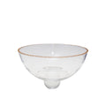 Ensaladera borde dorado sobre pie de vidrio 23.5x23.5x15.5cm