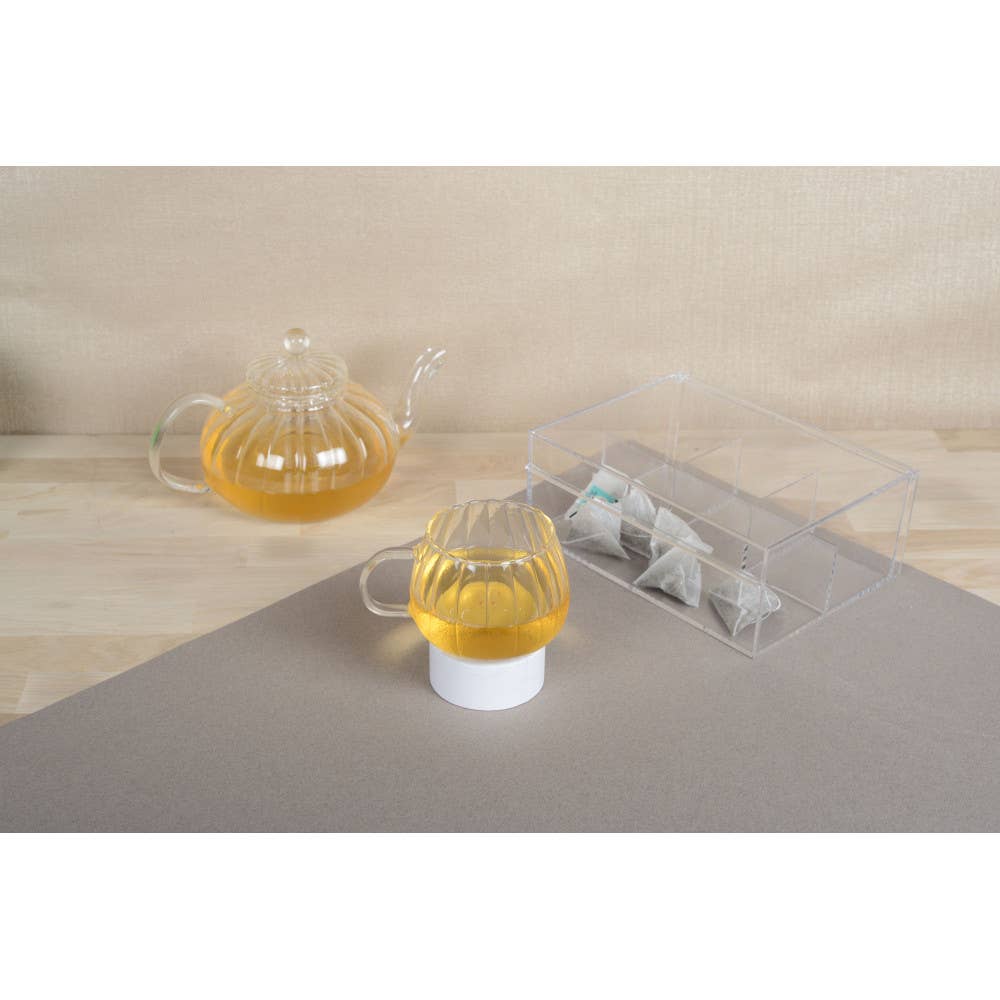 Caja para té con 4 compartimentos 21,6 x 16,8 x 8,5 cm