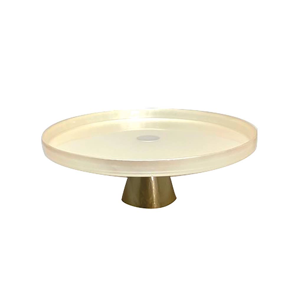 Soporte para pastel vainilla con base dorada h28 cm