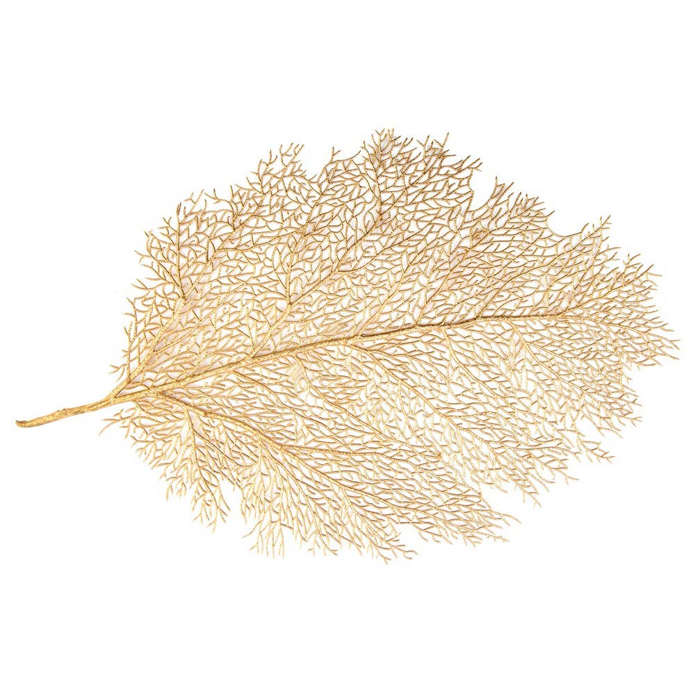 Bajo plato hoja dorada