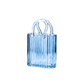 Jarrón Bolso Azul Transparente 18x10x27cm