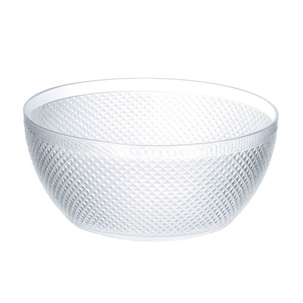 Ensaladera acrílica transparente con diseño de diamante