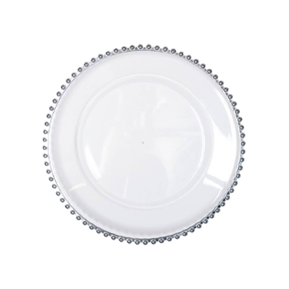 Bajo plato bola plateada