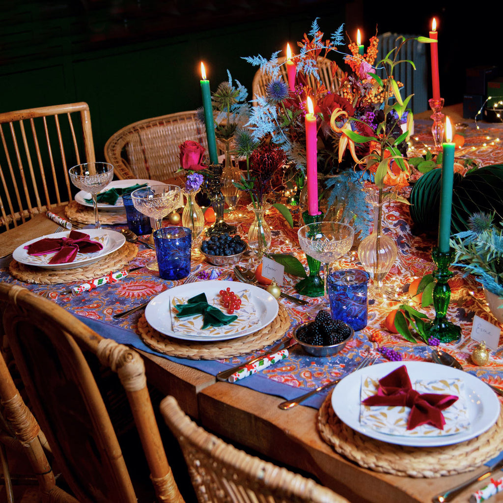 Velas internas de cena rosa, decoración de verano