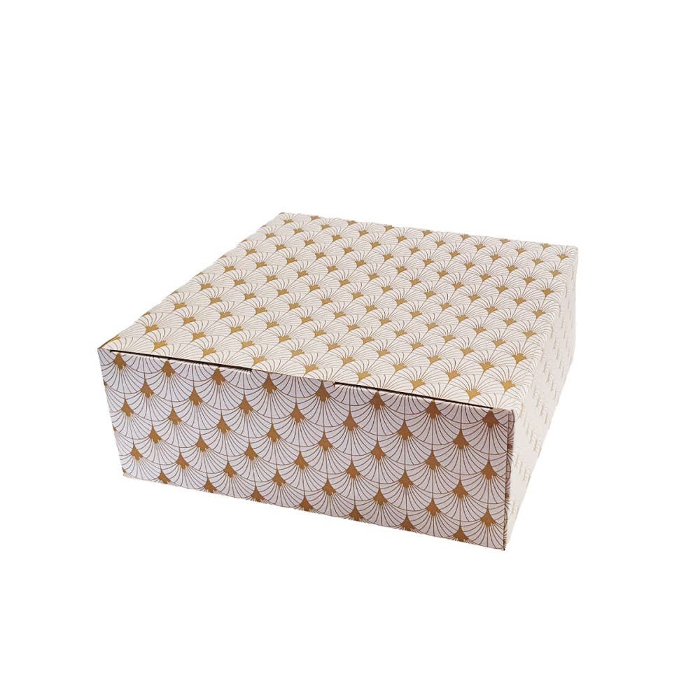 Plato para tarta crema con borde dorado