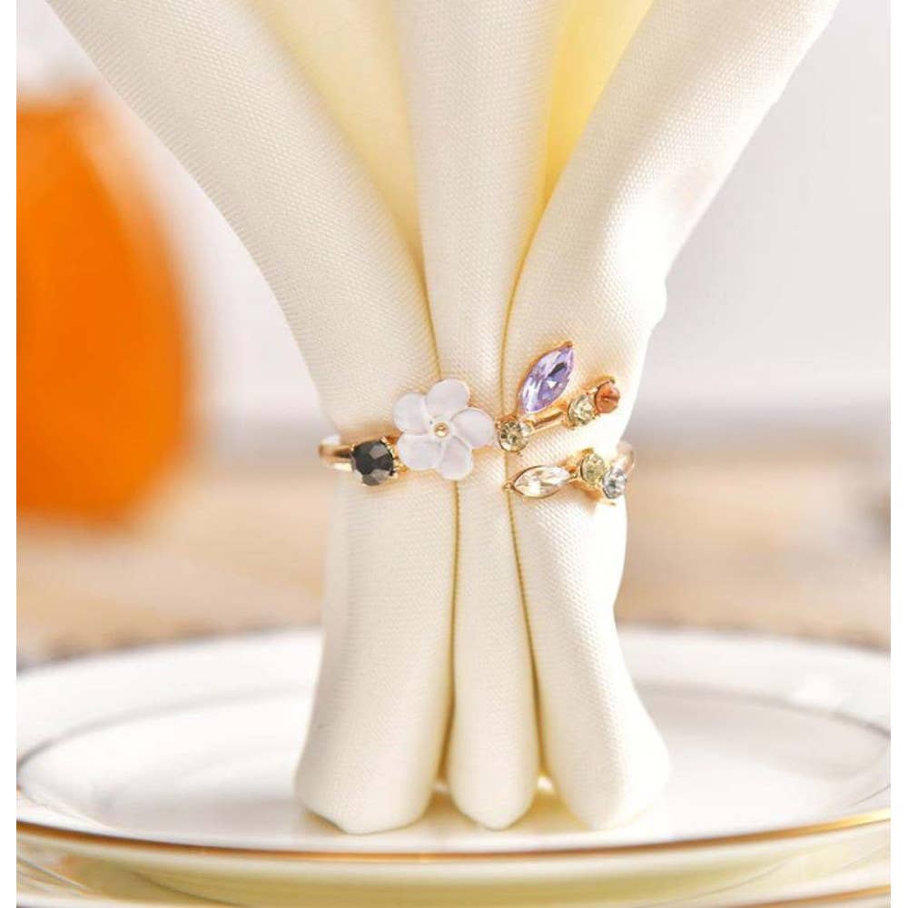 Set de 4 servilleteros con diseño de diamante