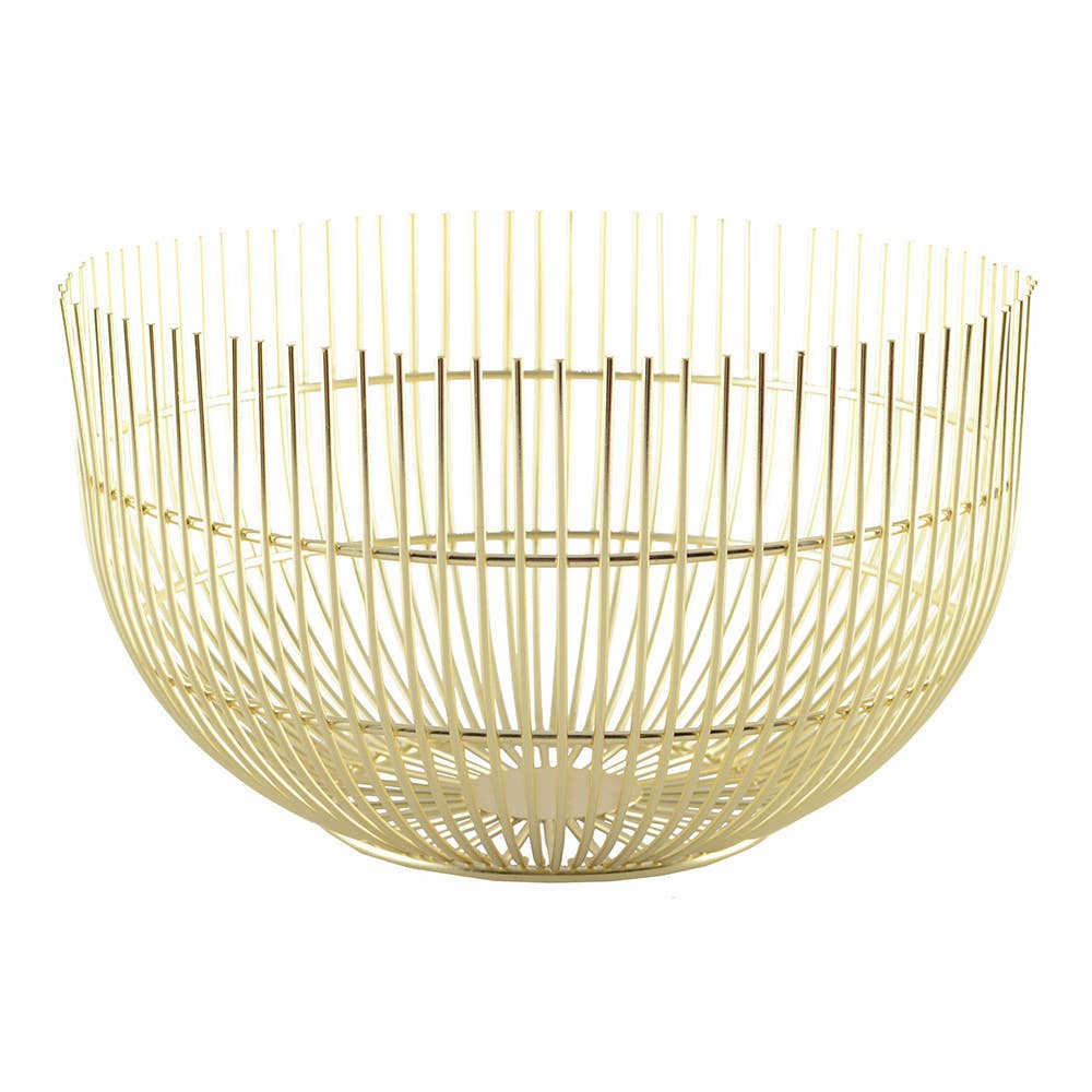 Cesta grande para pan dorada 20x20x12 cm