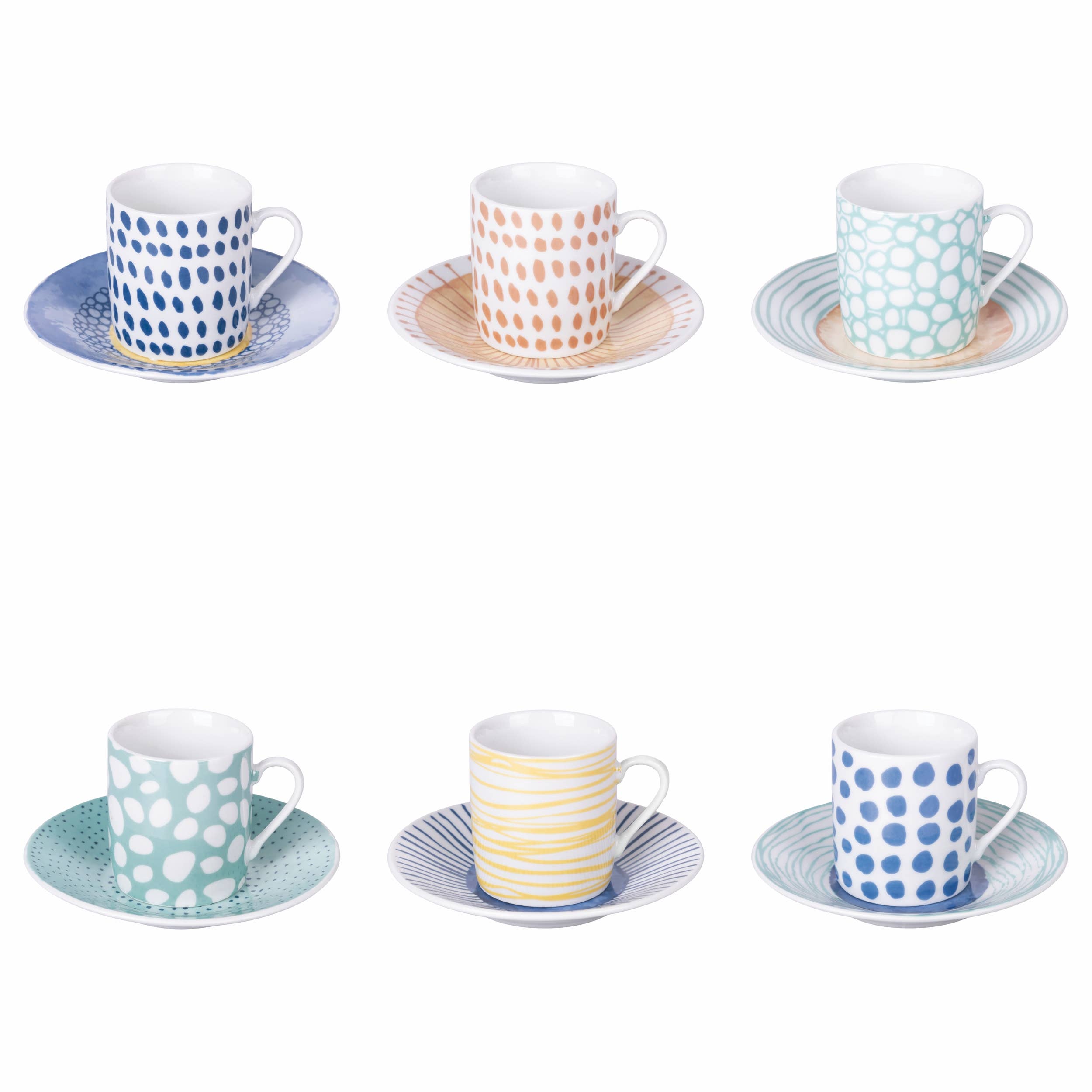 Marea Set 6PCS Tazas 90ML/ Platillo