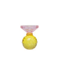 Candelabro de cristal amarillo y rosa 10cm