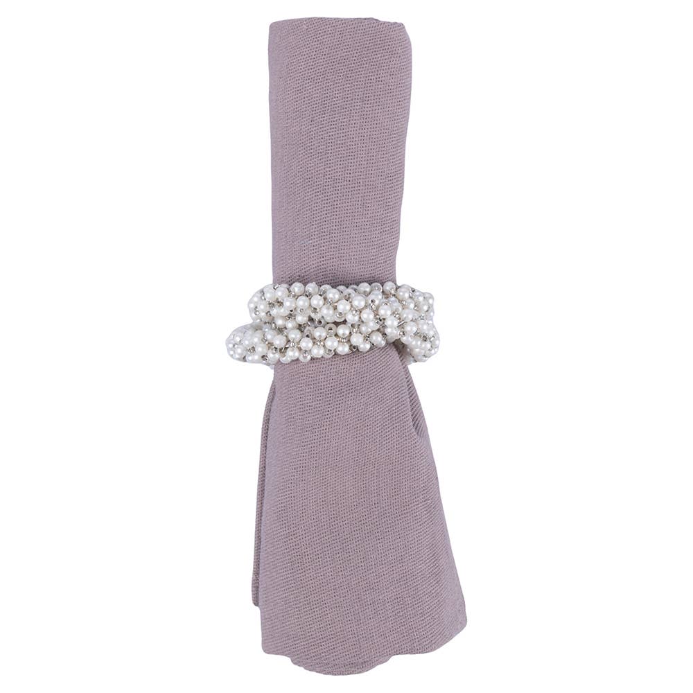 ANILLO PARA SERVILLETA PLATA/PERLAS 3 ANILLOS