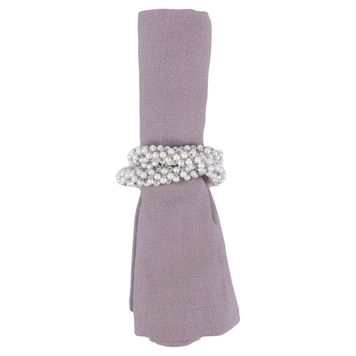 ANILLO PARA SERVILLETA PLATA/PERLAS 3 ANILLOS